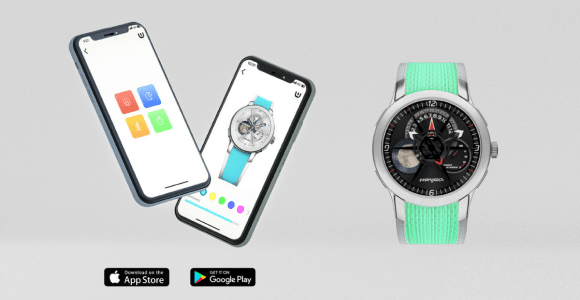 capture d'ecran de l'application qui permet de changer la couleur de la fusio watch