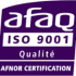 Logo d'une certification ISO 9001 de l'AFAQ.