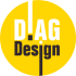 Logo de Diag Design avec un fond jaune et texte en noir